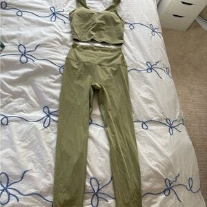 Lululemon Green Align Tank and Legging Set
